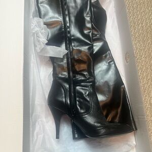 Zara Sleek Black Heeled Boots